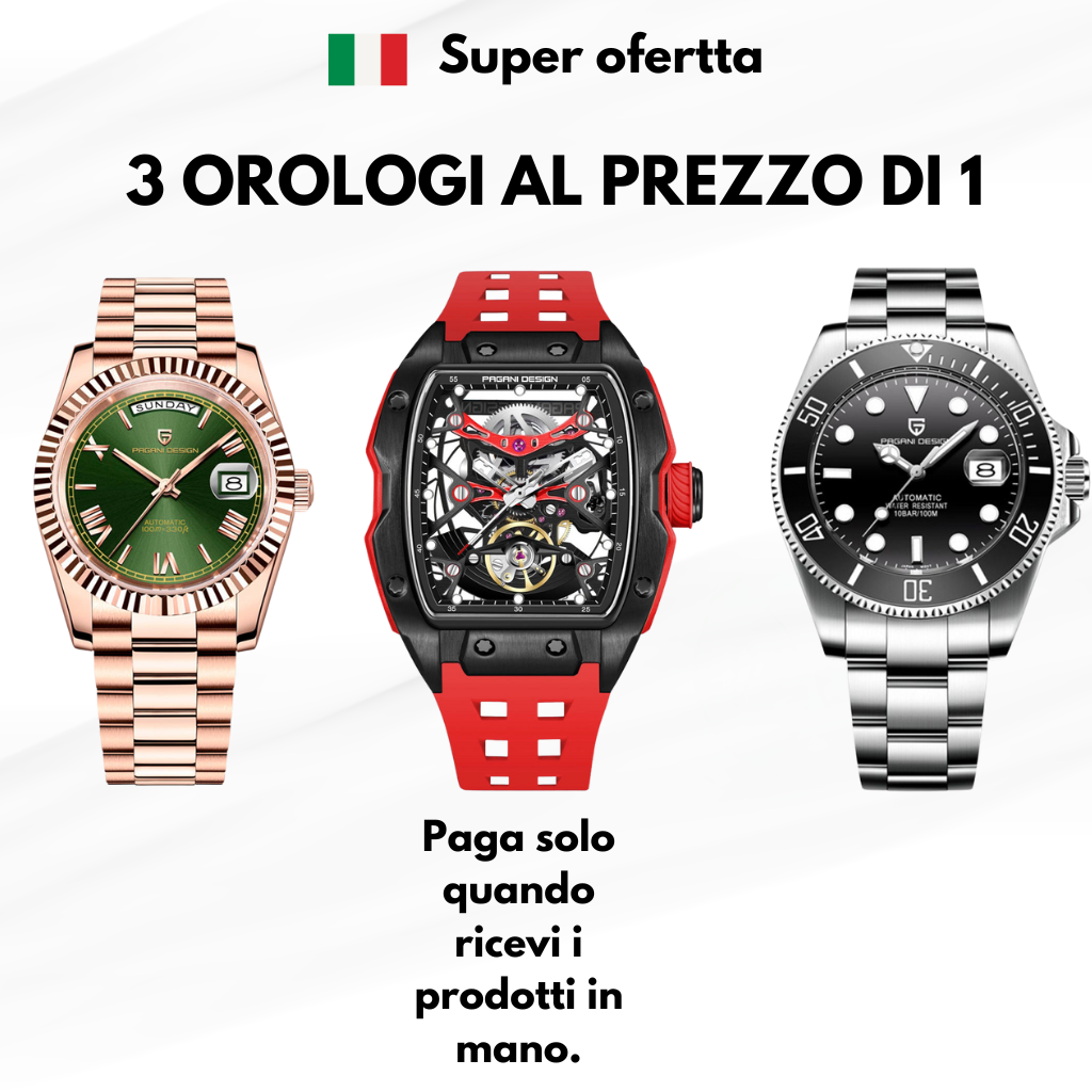 [COMPRI 1 PRENDI 3] Pagani Design London Rose Gold, Birmingham Red, Veraci Black